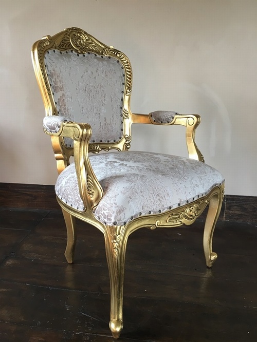The Grand Louis Chair - Gold Leaf & Champagne Seating > Chairs