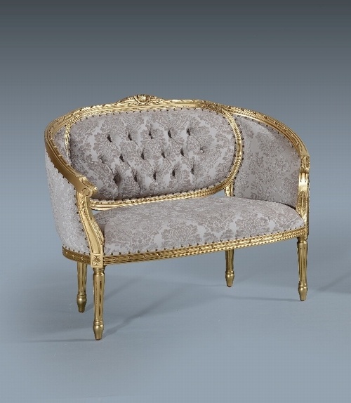The Double Loveseat: Gold Leaf & Champagne Seating > Small Sofas/Love Seats