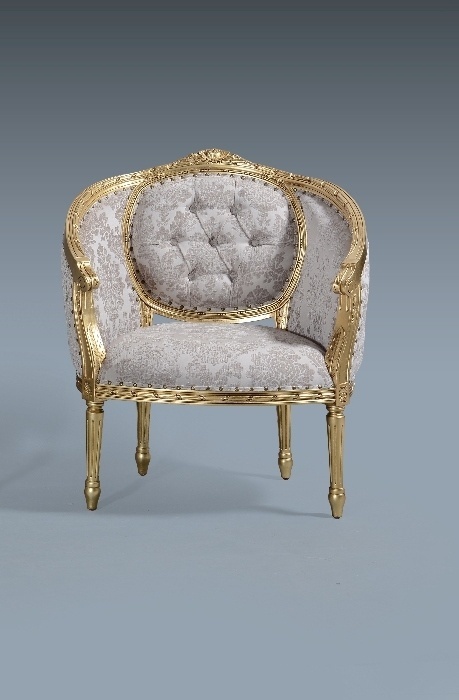 The Single Loveseat: Gold Leaf & Champagne Damask. Seating > Small Sofas/Love Seats