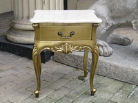 The Charles Side Table: Gold Leaf & Cream Marble.