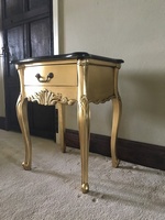 The Charles Side table:Gold Leaf & Black Marble.