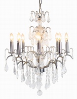 The Marseilles: 8 BRANCH FRENCH CHROME GLASS CHANDELIER