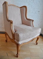The Wingback Chair: Soft Oak & Beige Moleskin