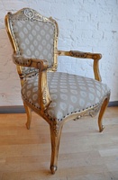 The Grand Louis Chair - Antique Gold & Regina