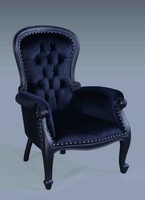 The Grandfather Chair - Matt Black & Black Velvet