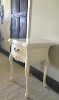 The Charles Side Table: French White & Cream Double Marble