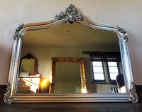 The Annecy: Large Over mantle Mirror- Antique Silver
