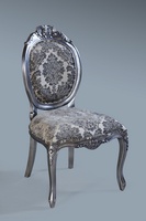 The Versailles Chair :Antique Silver Leaf w/ Grey Damask - CURRENTLY OUT OF STOCK.