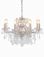 The Toulouse: 8 BRANCH ANTIQUE SILVER LEAF SHALLOW CHANDELIER