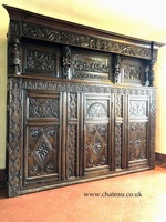 Magnificent Rare Stateley Enormous Heavily Carved Antique Court Cupboard Livery Dresser C 1677