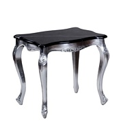 The Charles Lamp Table: Silver Leaf & Black Marble