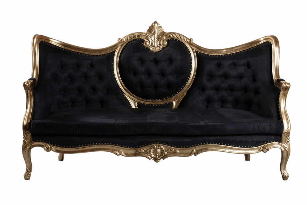 Frasier Gold Leaf & Black Moleskin Sofa