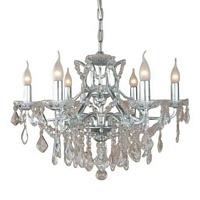 The Toulouse: Silver 6 Branch Shallow Chandelier