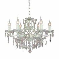 The Toulouse: Antique White 6 Branch Shallow Chandelier