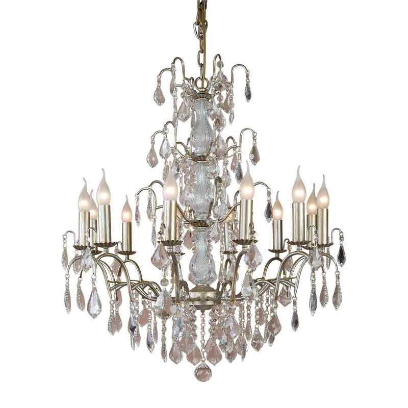 Large 12 Branch Gold French Chandelier