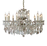 The Toulouse:12 BRANCH STYLE SHALLOW GOLD GLASS CHANDELIER