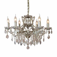 The Toulouse: Pale Gold 6 Branch Shallow Chandelier