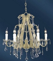 The Cannes: White 6 Branch Crystal Chandelier