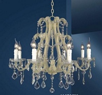 The Cannes: White 8 Branch Crystal Chandelier