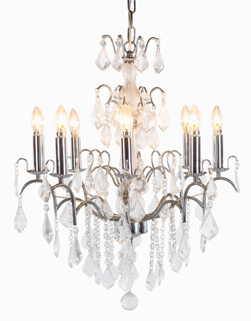 The Marseilles: 8 BRANCH FRENCH CHROME GLASS CHANDELIER £349.00 ...