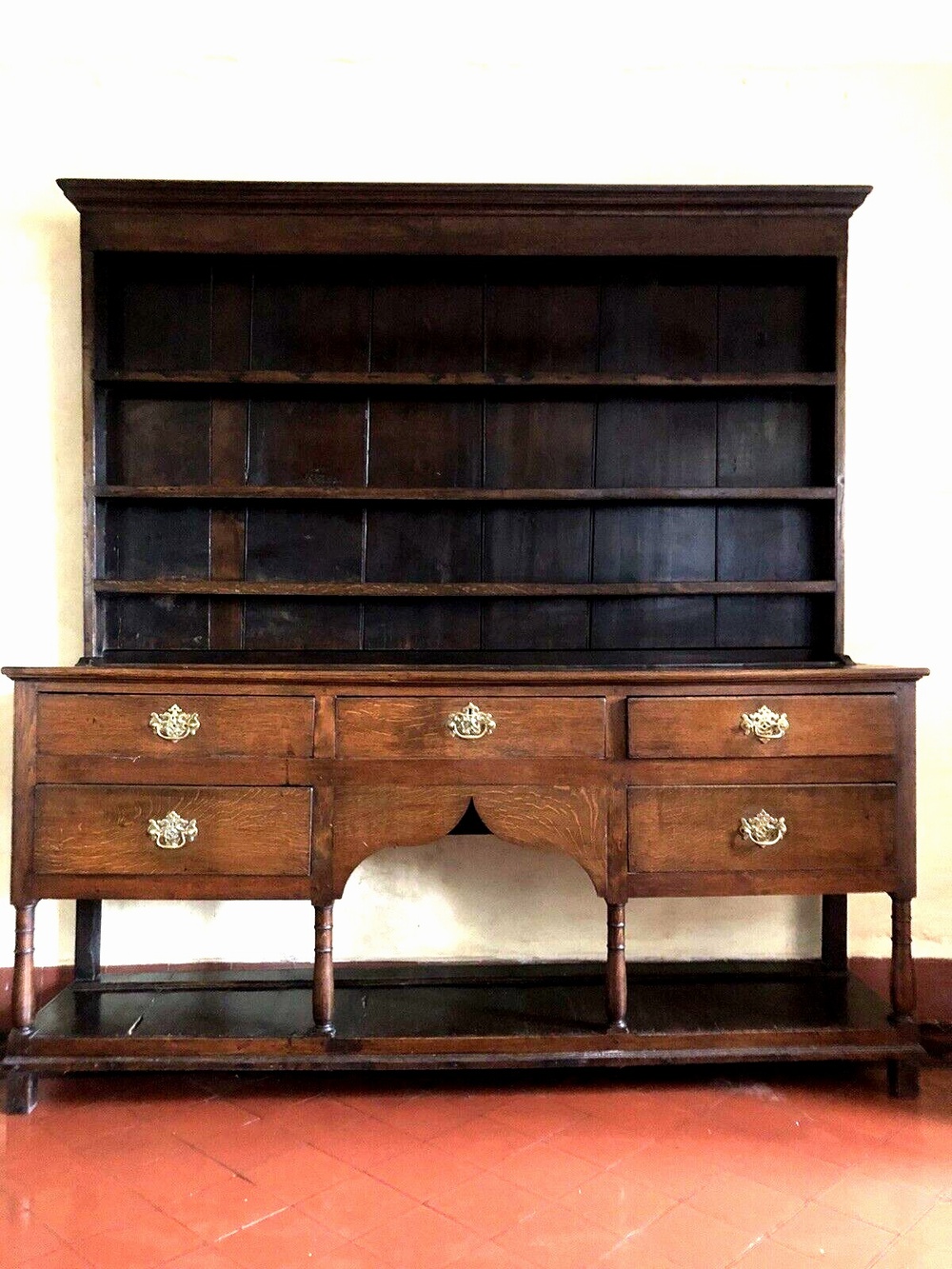SOLD - Fine Original Carmarthenshire Old Oak Period Antique Welsh Farmhouse Rustic Pot Cupboard Dresser Circa 1770