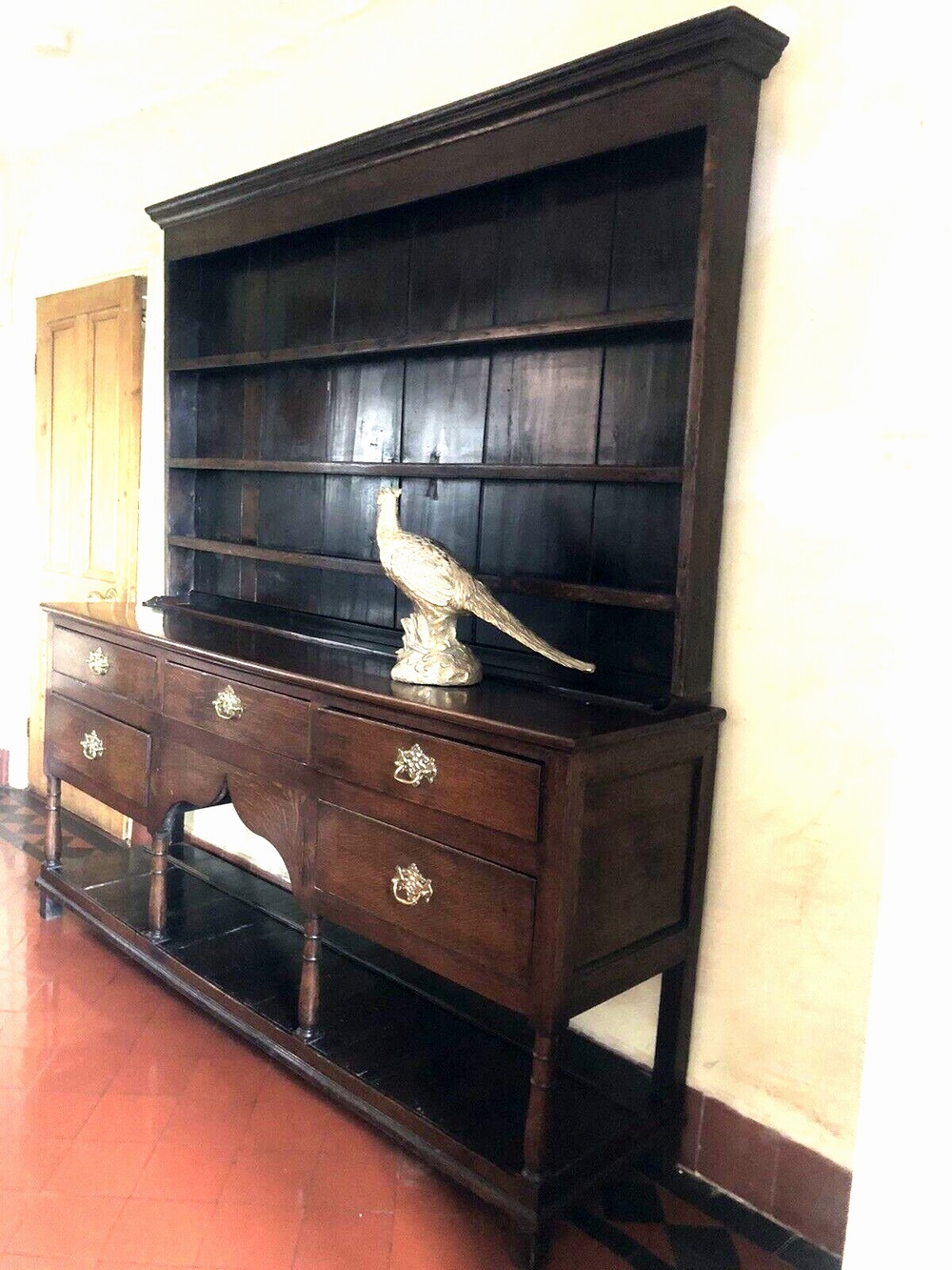 SOLD - Fine Original Carmarthenshire Old Oak Period Antique Welsh Farmhouse Rustic Pot Cupboard Dresser Circa 1770