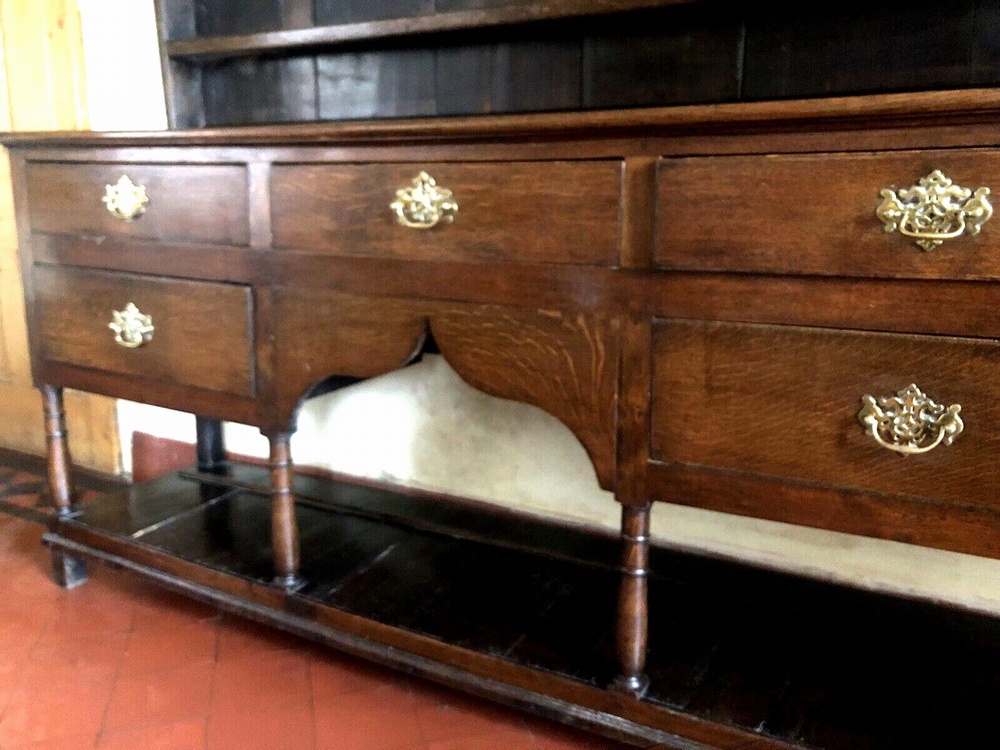 SOLD - Fine Original Carmarthenshire Old Oak Period Antique Welsh Farmhouse Rustic Pot Cupboard Dresser Circa 1770