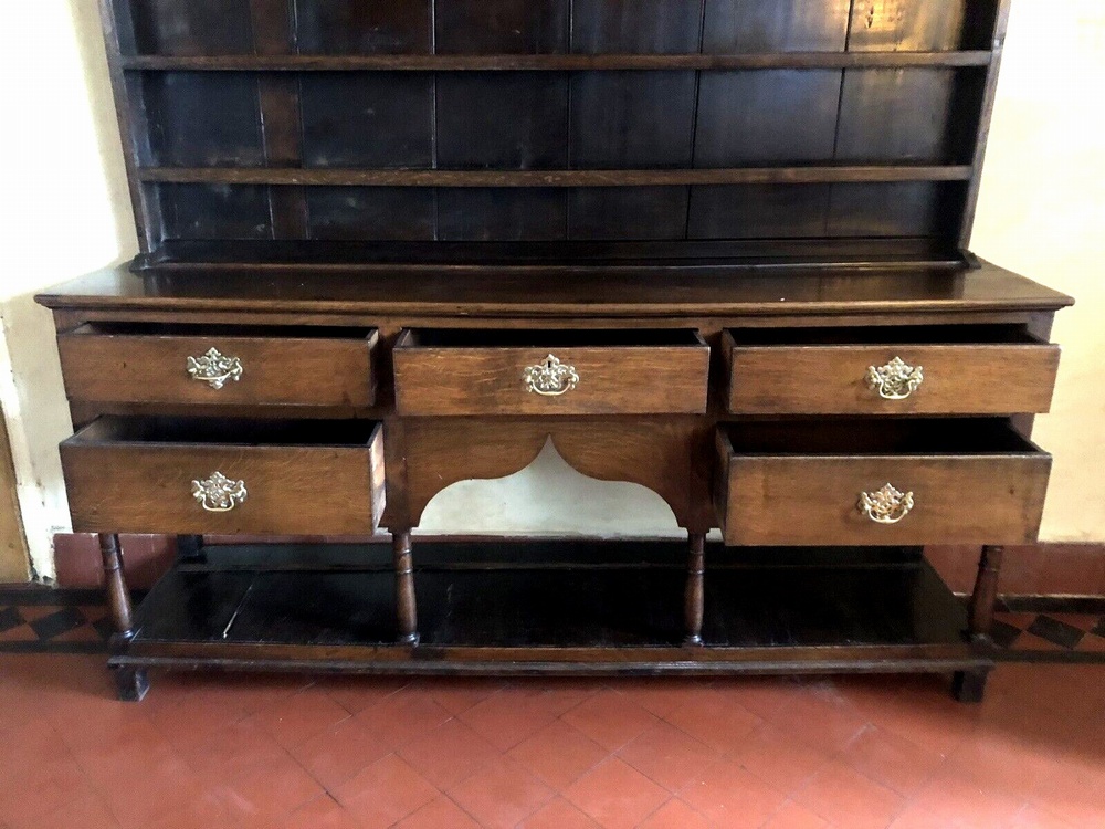 SOLD - Fine Original Carmarthenshire Old Oak Period Antique Welsh Farmhouse Rustic Pot Cupboard Dresser Circa 1770