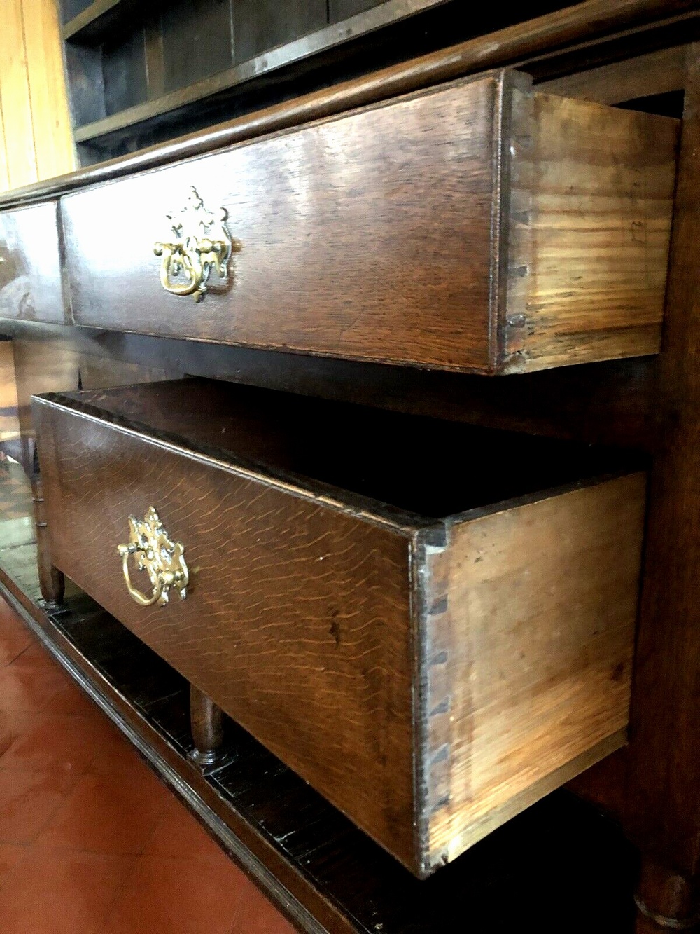 SOLD - Fine Original Carmarthenshire Old Oak Period Antique Welsh Farmhouse Rustic Pot Cupboard Dresser Circa 1770