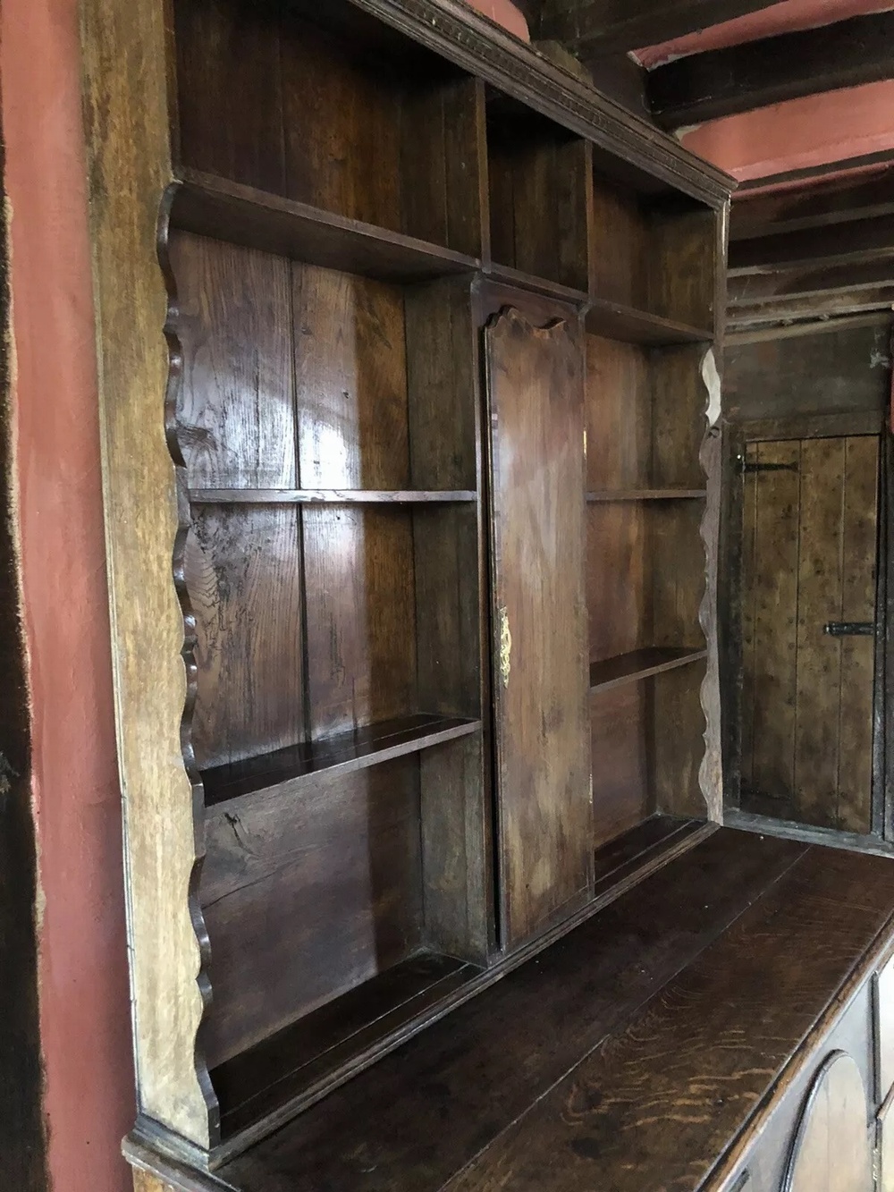 Rare Original Antique Large English Oak Rustic Farmhouse Country Kitchen Georgian Dresser Sideboard Pot Cupboard