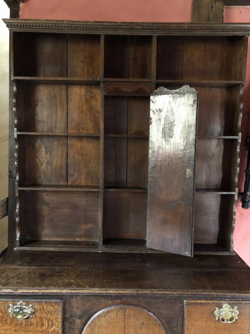 Rare Original Antique Large English Oak Rustic Farmhouse Country Kitchen Georgian Dresser Sideboard Pot Cupboard