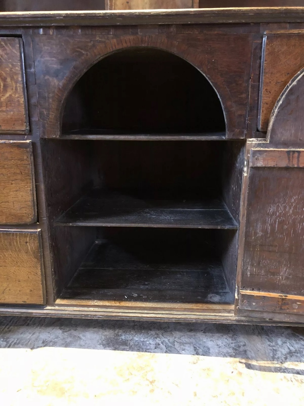 Rare Original Antique Large English Oak Rustic Farmhouse Country Kitchen Georgian Dresser Sideboard Pot Cupboard