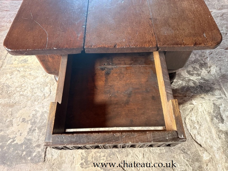 SOLD - Antique Oak Rustic Refectory Serving Kitchen Farmhouse Dining Table Seats 10!