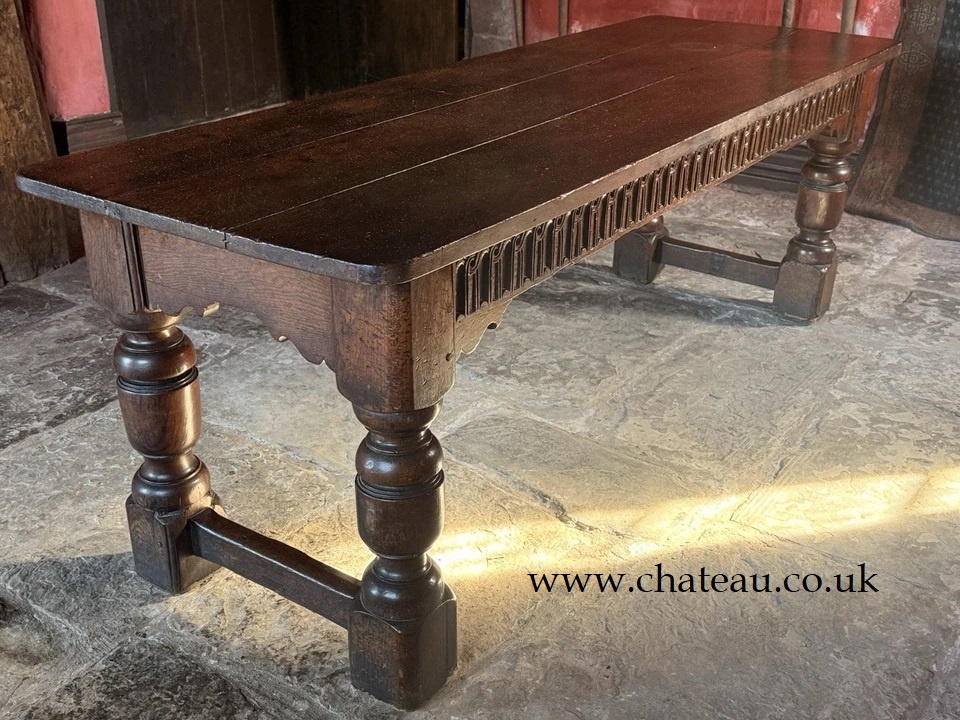 SOLD - Antique Oak Rustic Refectory Serving Kitchen Farmhouse Dining Table Seats 10!