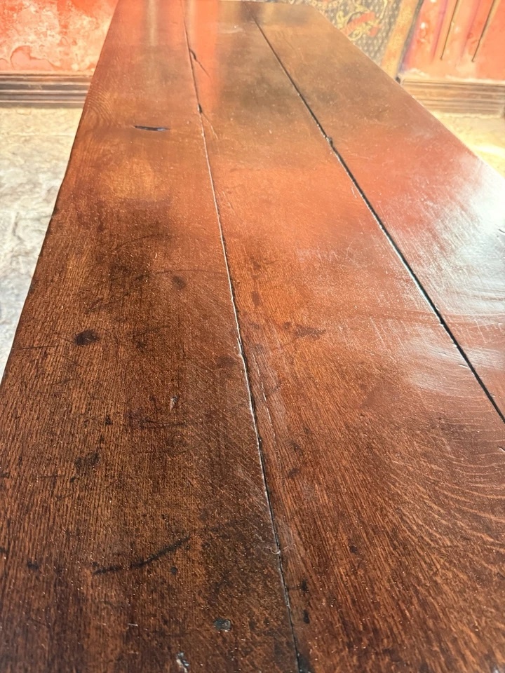 SOLD - Antique Oak Rustic Refectory Serving Kitchen Farmhouse Dining Table Seats 10!