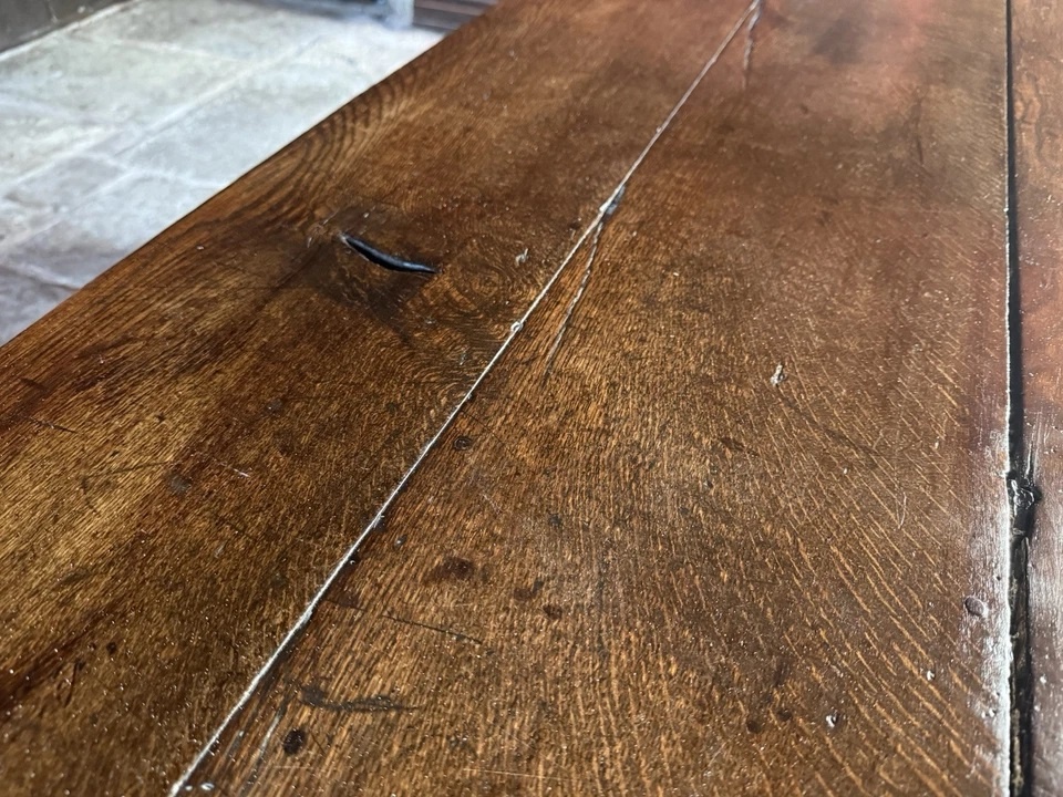 SOLD - Antique Oak Rustic Refectory Serving Kitchen Farmhouse Dining Table Seats 10!