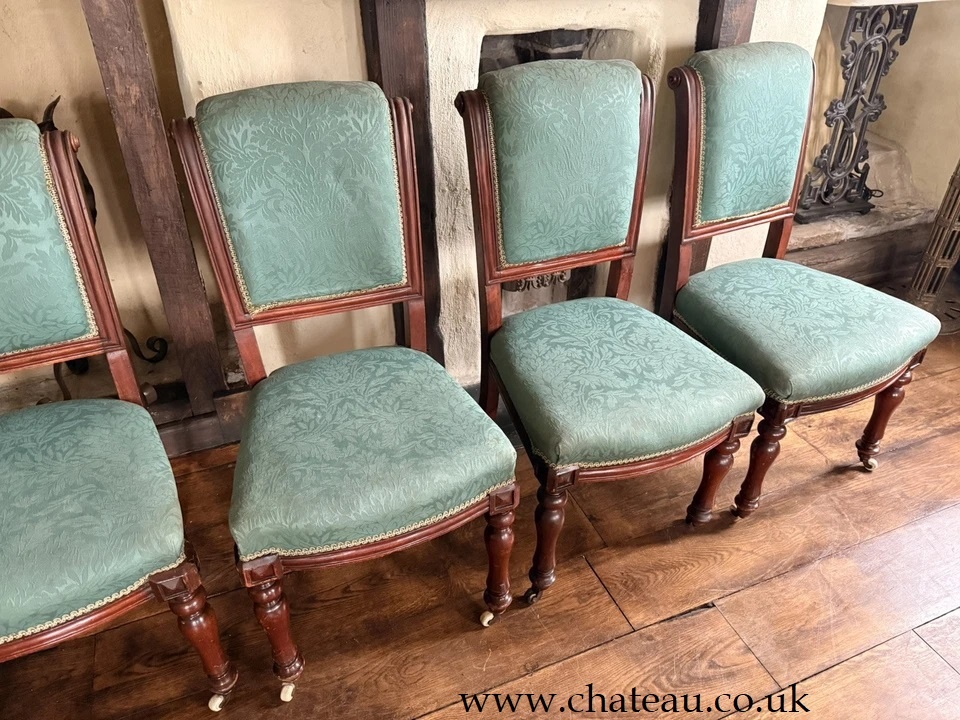 Set of 6 Rare Original English Antique Mahogany Diner Dining Chairs Circa 1870