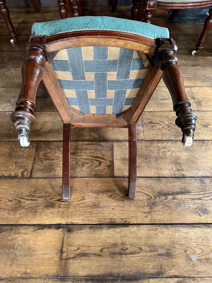 Set of 6 Rare Original English Antique Mahogany Diner Dining Chairs Circa 1870