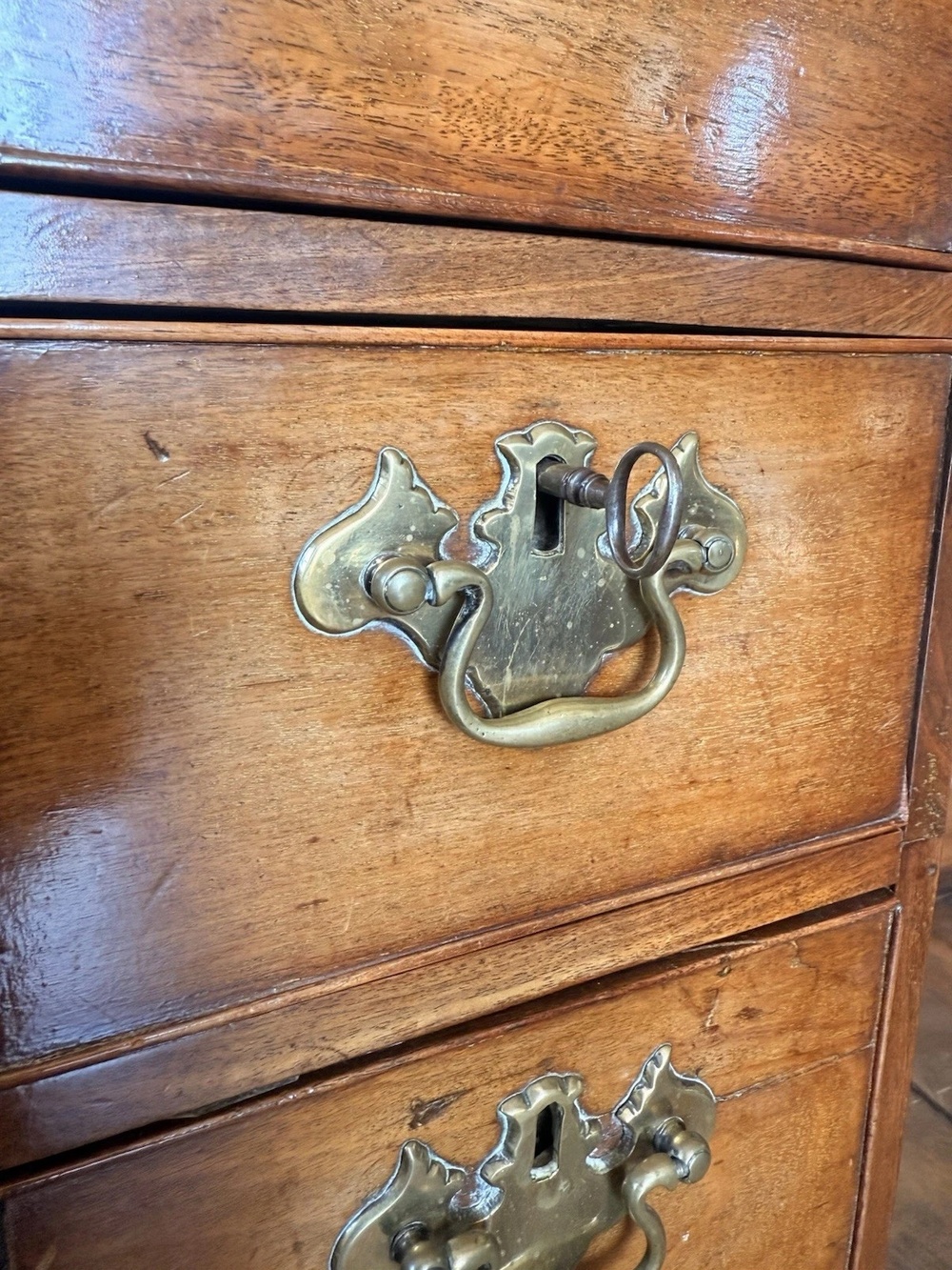 Original Antique Mahogany George III Pedestal Kneehole Writing Desk C1780