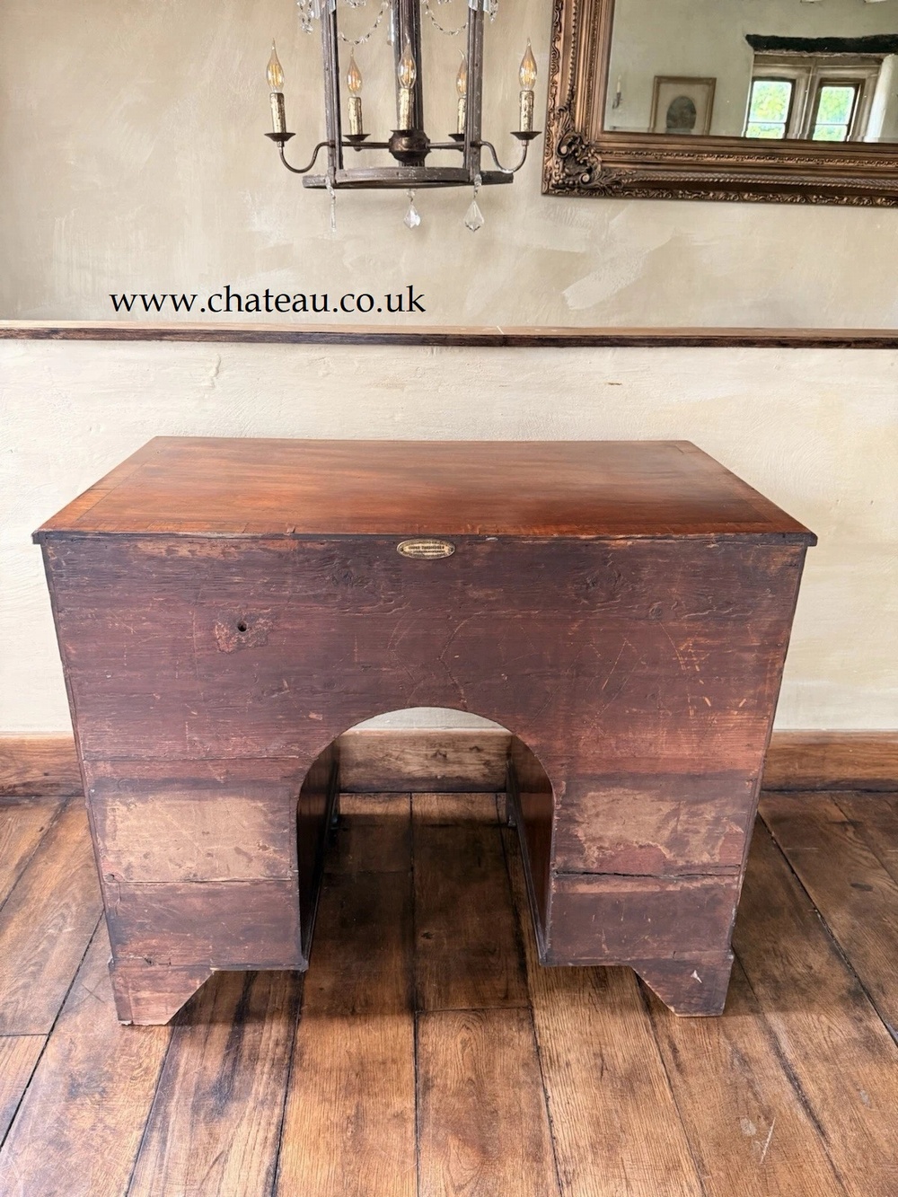 Antique Mahogany Kneehole Pedestal Desk by Hewetson Milner & Thexton C 1825