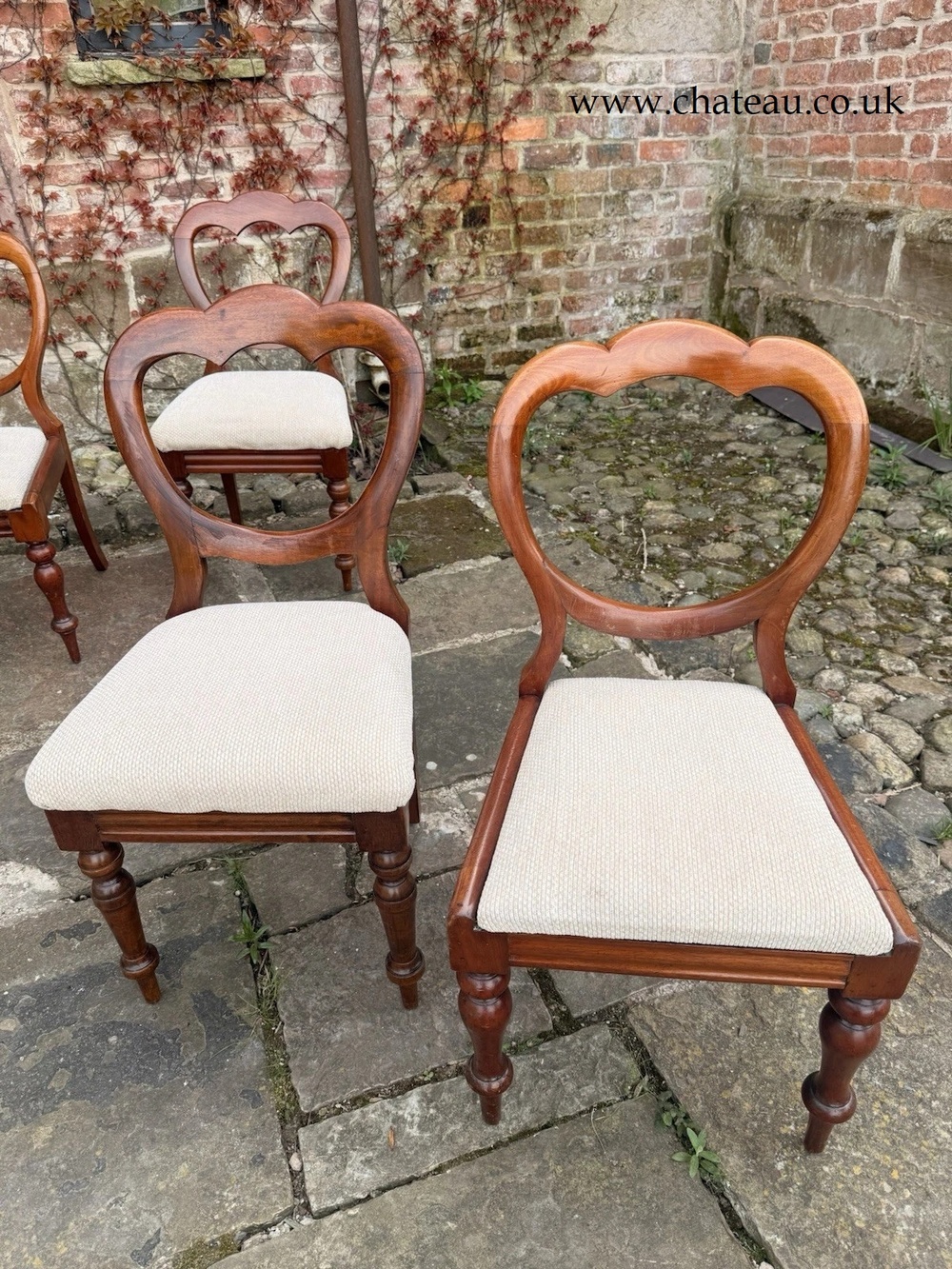 Set of 12 Antique Balloon Back Dining Chairs Circa 1870  made by master Carpenter James Reilly