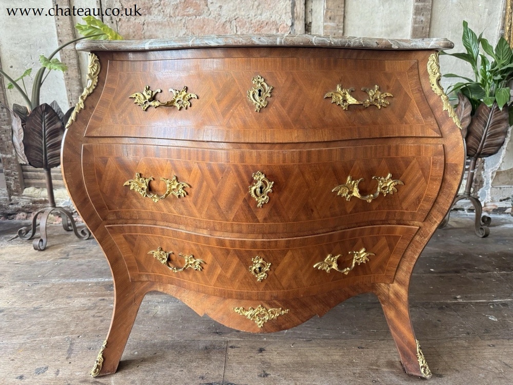 Fine Quality Antique French Commode Marble Ornatet Gilt Ormolu Chest of drawers