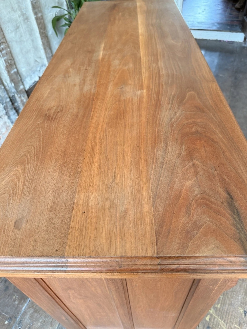 Original Heavy Antique Walnut Rustic Large Carved Dresser Sideboard Circa 1800s