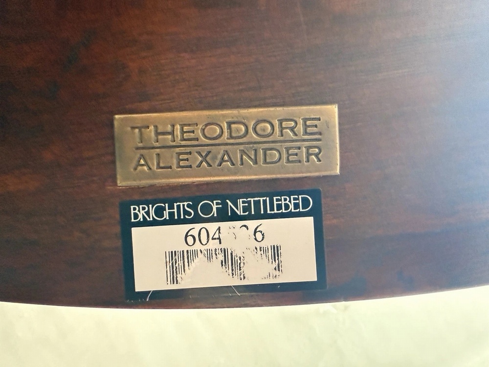 SOLD - Fine Quality Theodore Alexander Inlaid Burr Gilt Circular Kitchen Dining Table