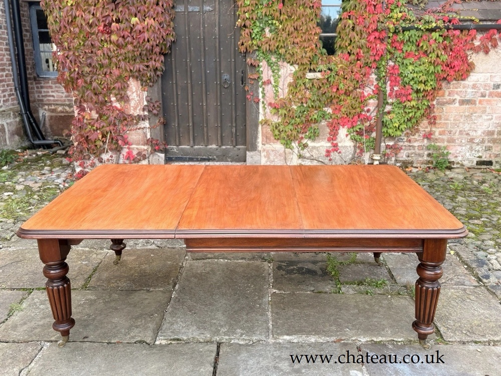SOLD -  Original English Antique Mahogany Extending Kitchen Dining Table Seats 12