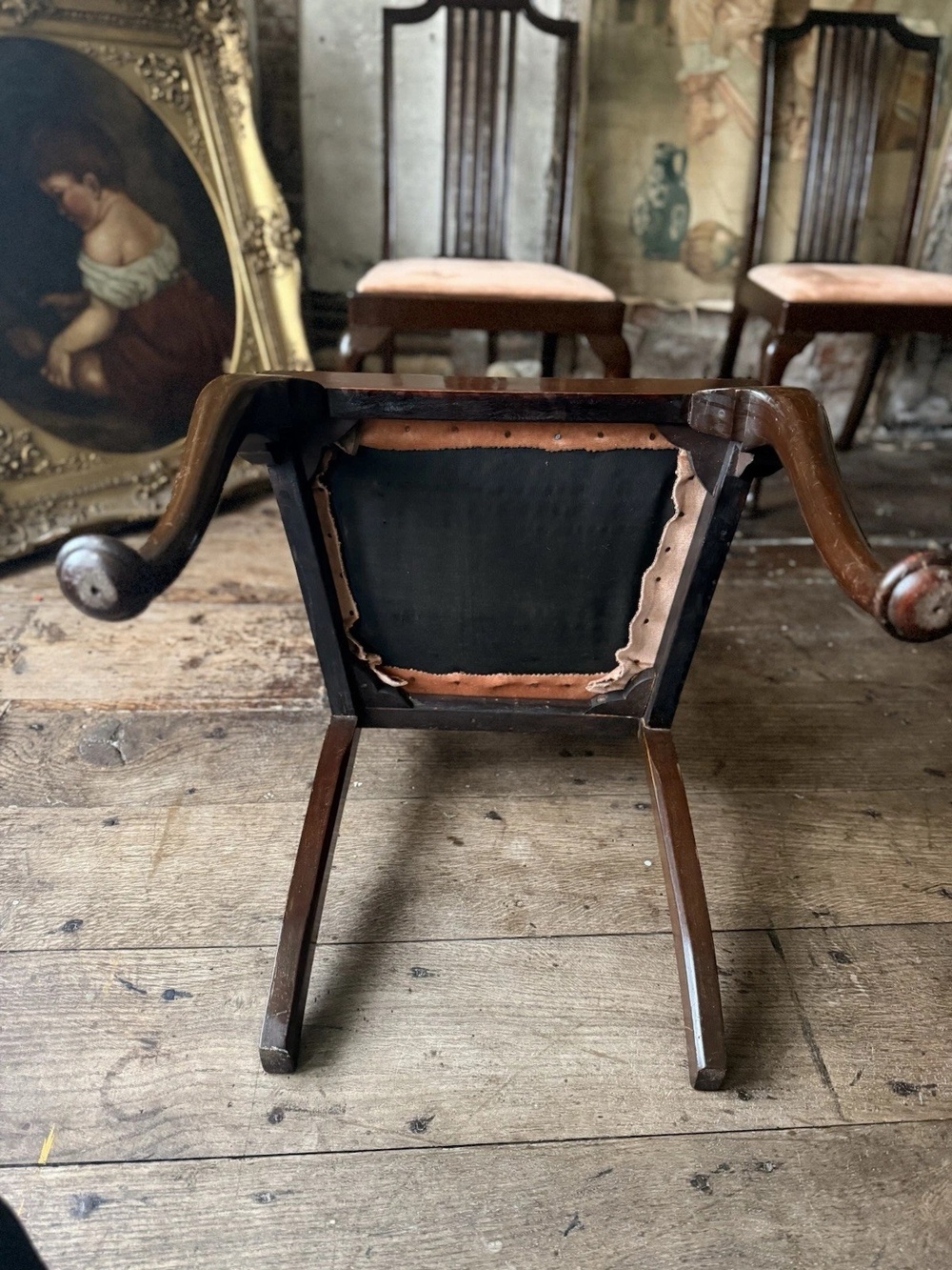 Exceptional Quality Antique Dining Pink Velvet Drop-In Seats Chairs Waring and Gillow - Deansgate Manchester
