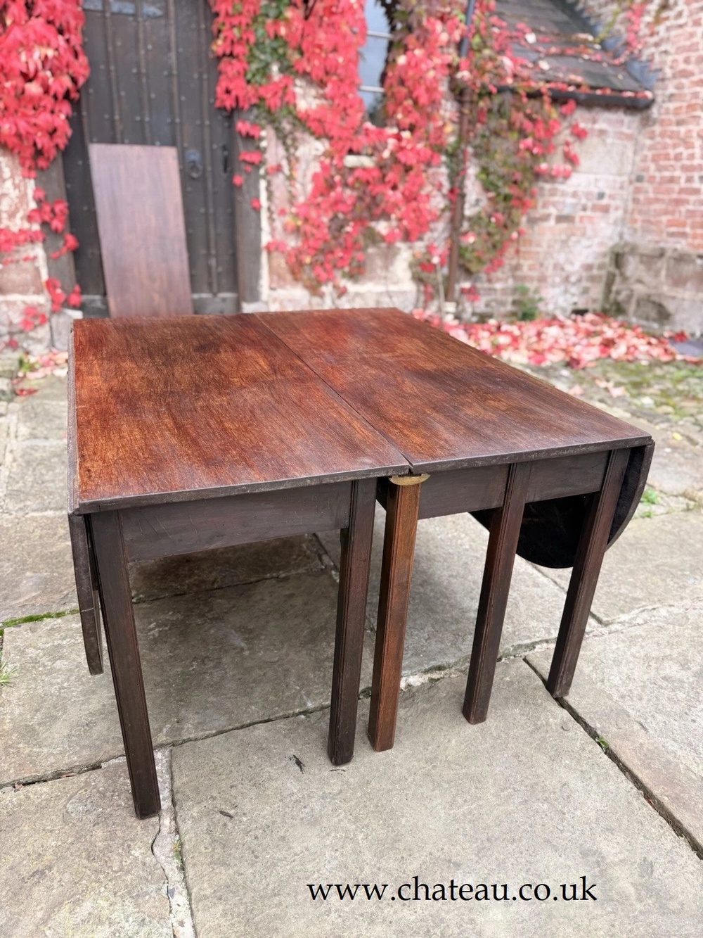 Exceptional Quality English Antique Mahogany D End Georgian Dining Table C1790