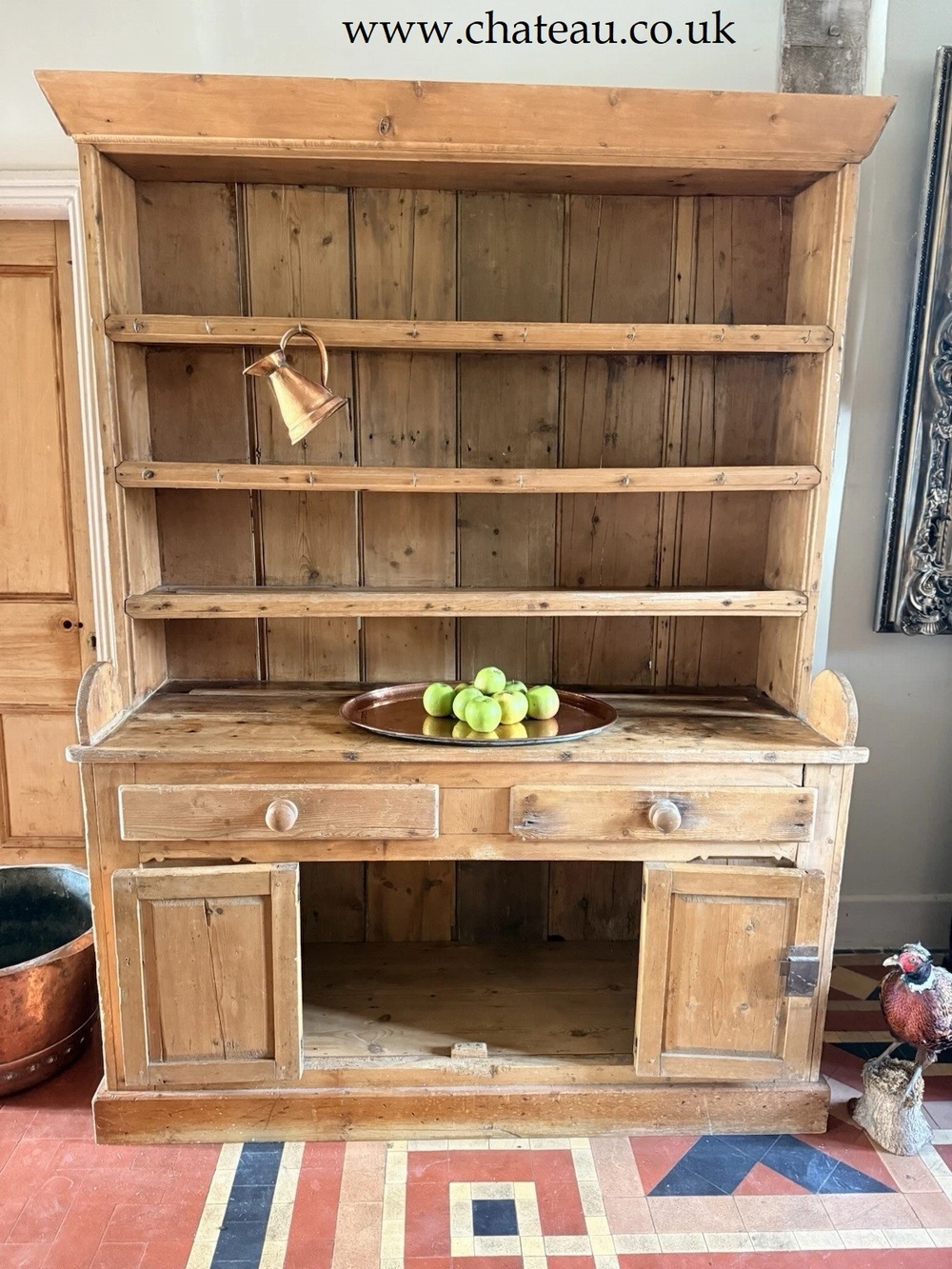 SOLD - Original Provincial Welsh Antique Farmhouse Rustic Pine Kitchen Dresser 1850 C