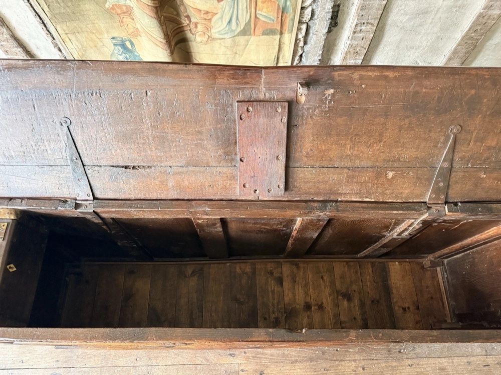 SOLD - Fine West Country (Somerset) Antique Oak Coffer Chest Dated 1670 Intialled RP