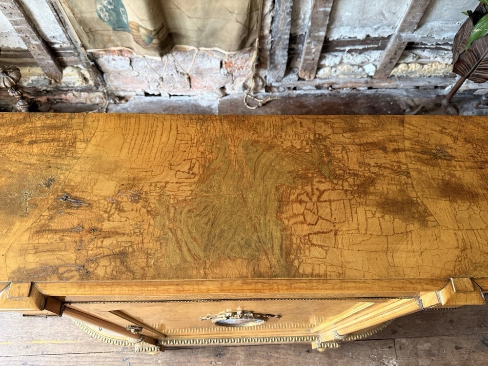 Rare Maple Antique Credenza Louis XVI French Display Porcelain Sideboard Cabinet